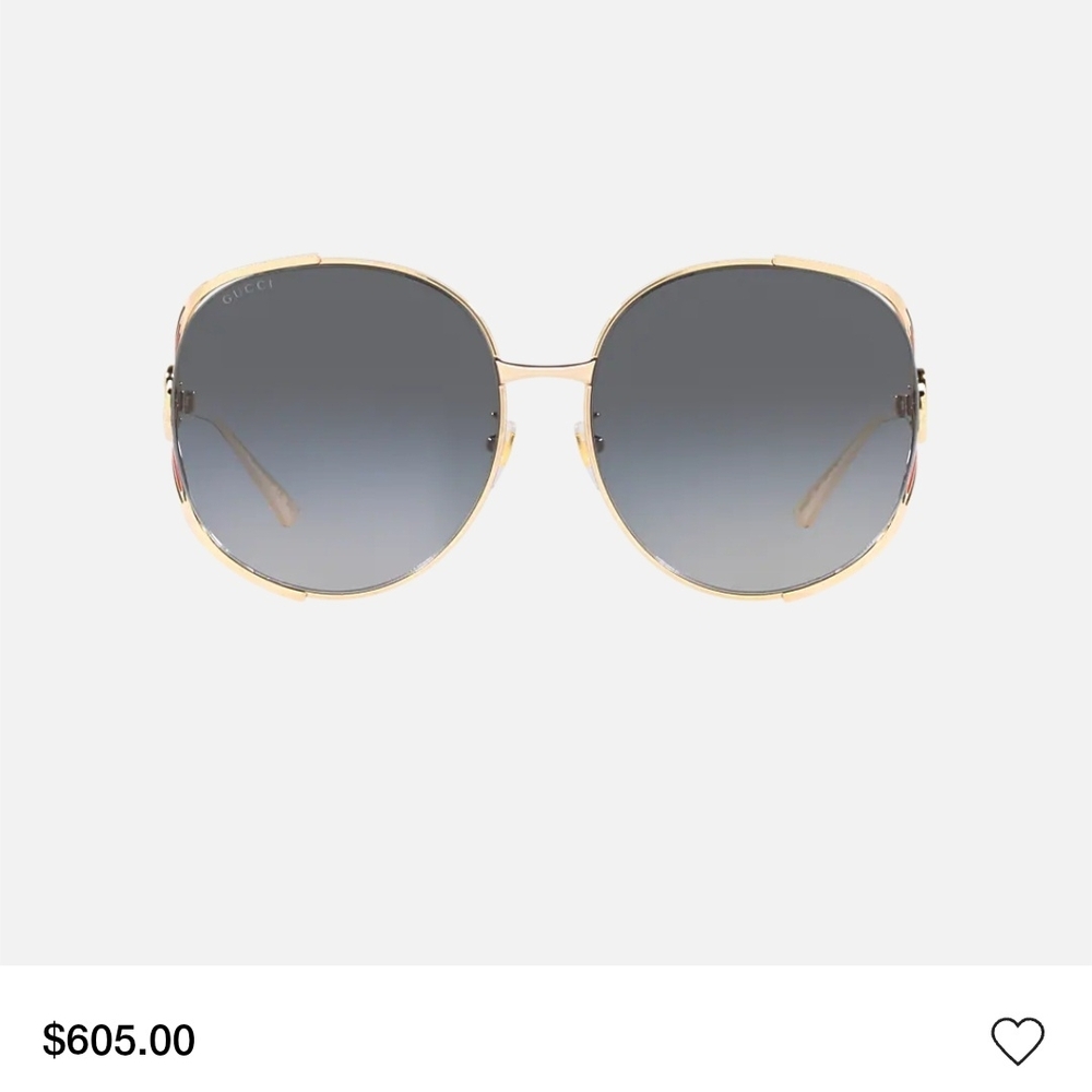 SOLD... Gucci Women's Sunglasses with Gold Frame and Gray Lenses